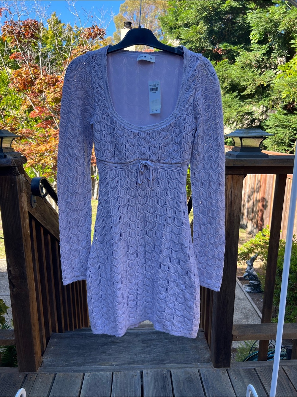 Hollister Lilac Knit Long-Sleeve Mini Dress